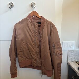 allsaints marlo Brown Bomber Jacket
